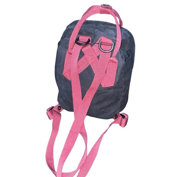 Fjallraven Kanken Mini Backpack Black Ox Red Straps 23561 Small 7L Daypack Bag main image 5